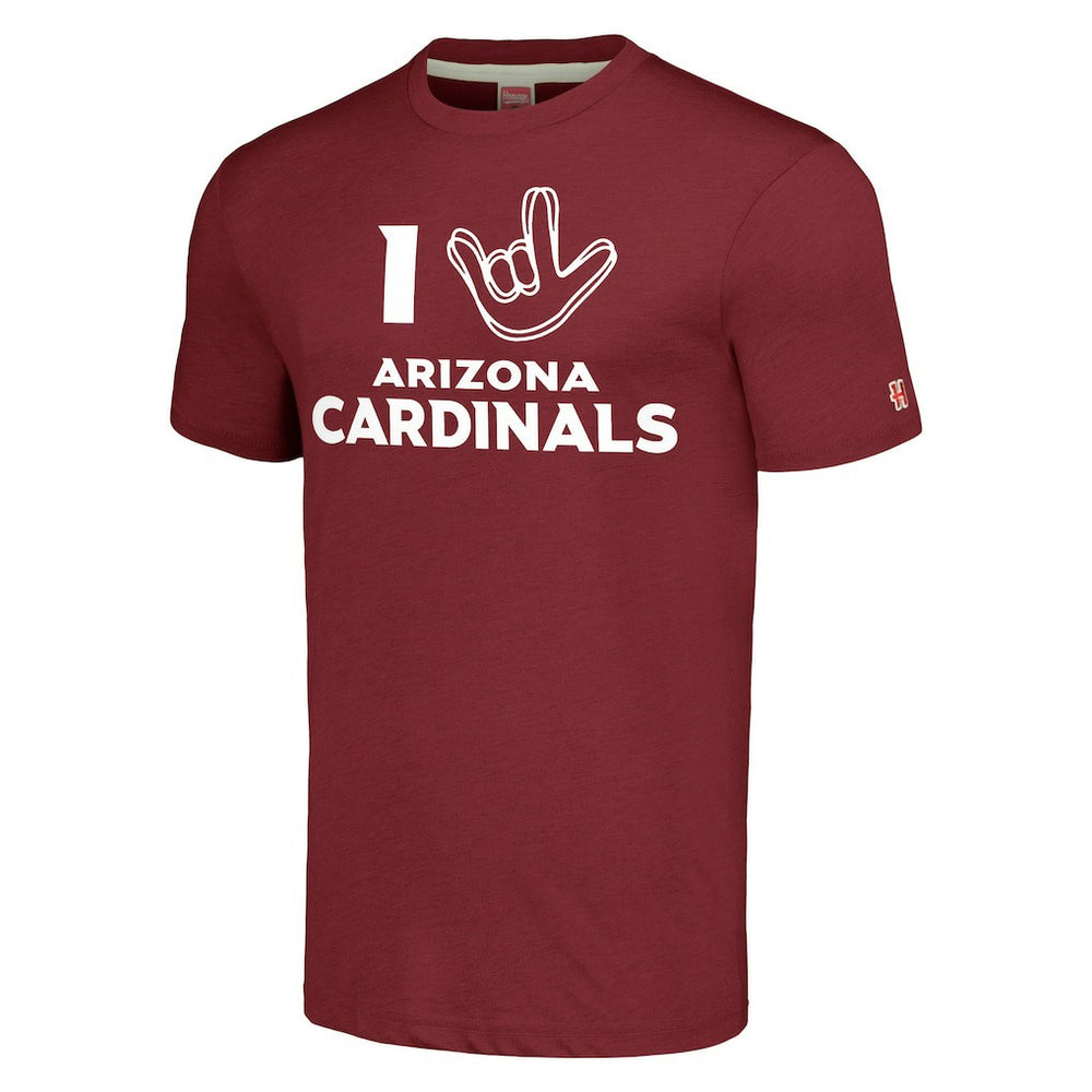 Homage Unisex The NFL ASL Collection by Love Sign Tri-Blend T-Shirt - Arizona Cardinals