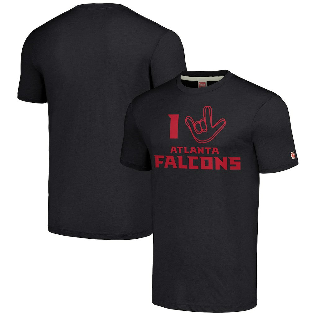 Homage Unisex The NFL ASL Collection by Love Sign Tri-Blend T-Shirt - Atlanta Falcons