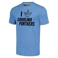 Homage Unisex The NFL ASL Collection by Love Sign Tri-Blend T-Shirt - Carolina Panthers