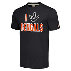 Homage Unisex The NFL ASL Collection by Love Sign Tri-Blend T-Shirt - Cincinnati Bengals