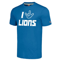 Homage Unisex The NFL ASL Collection by Love Sign Tri-Blend T-Shirt - Detroit Lions