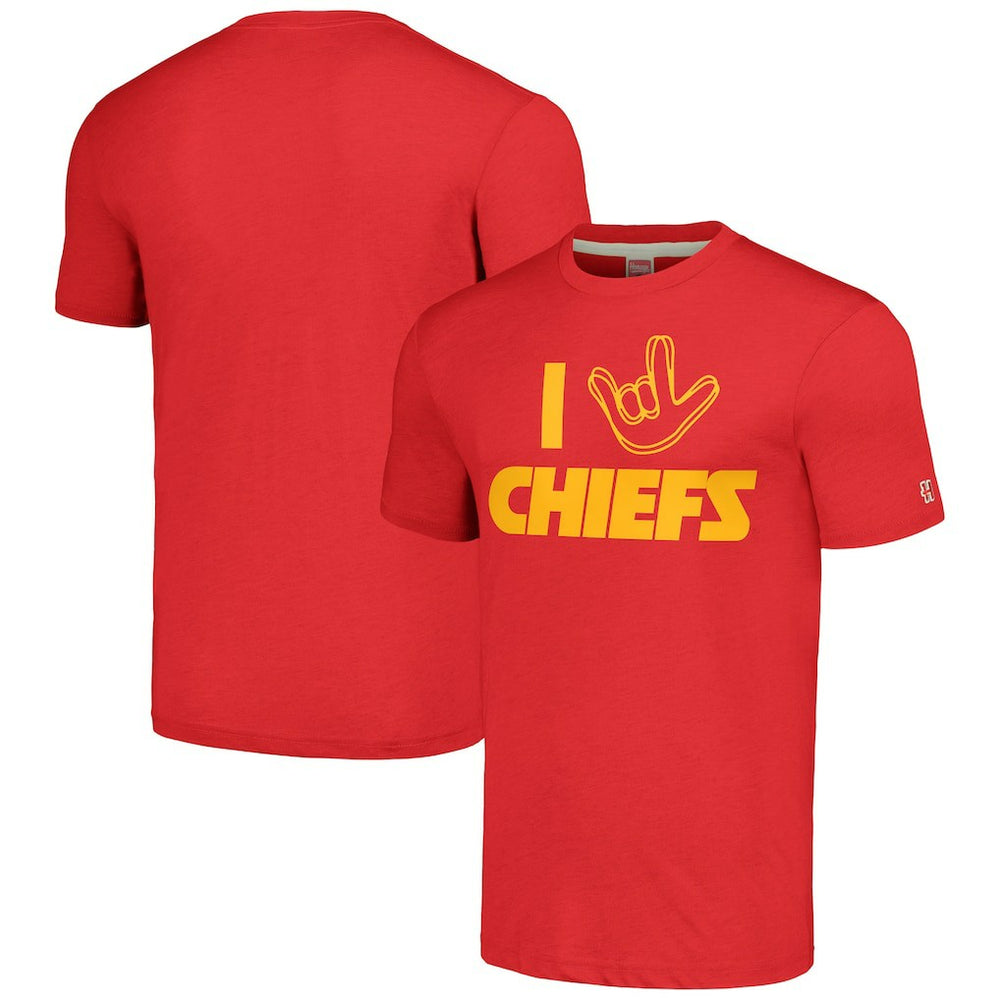 Homage Unisex The NFL ASL Collection by Love Sign Tri-Blend T-Shirt - Kansas City Chiefs