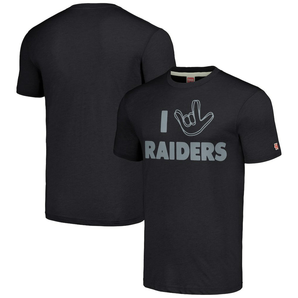 Homage Unisex The NFL ASL Collection by Love Sign Tri-Blend T-Shirt - Las Vegas Raiders