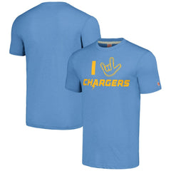 Homage Unisex The NFL ASL Collection by Love Sign Tri-Blend T-Shirt - Los Angeles Chargers