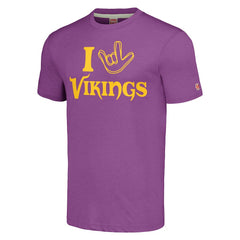 Homage Unisex The NFL ASL Collection by Love Sign Tri-Blend T-Shirt - Minnesota Vikings