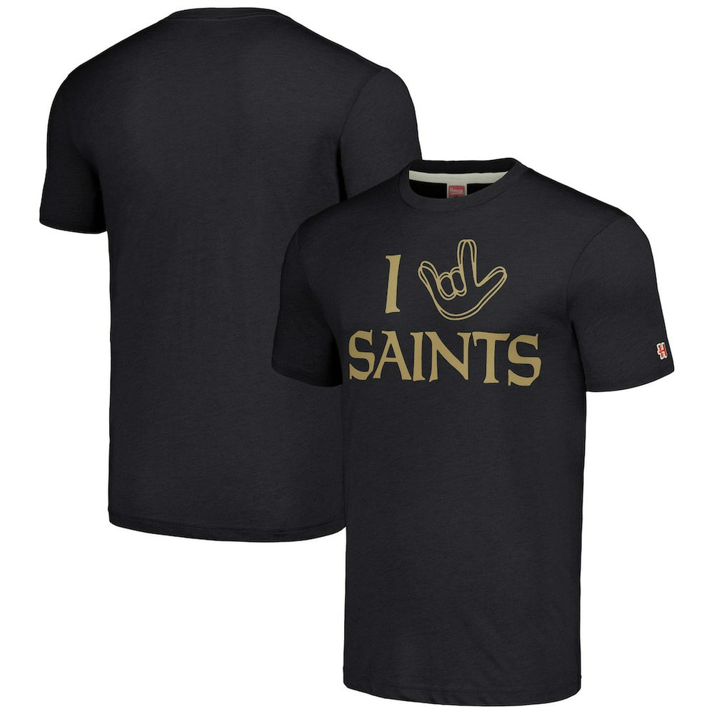Homage Unisex The NFL ASL Collection by Love Sign Tri-Blend T-Shirt - New Orleans Saints