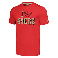 Homage Unisex The NFL ASL Collection by Love Sign Tri-Blend T-Shirt - San Francisco 49ers