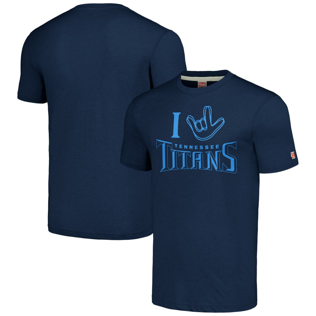 Homage Unisex The NFL ASL Collection by Love Sign Tri-Blend T-Shirt - Tennessee Titans