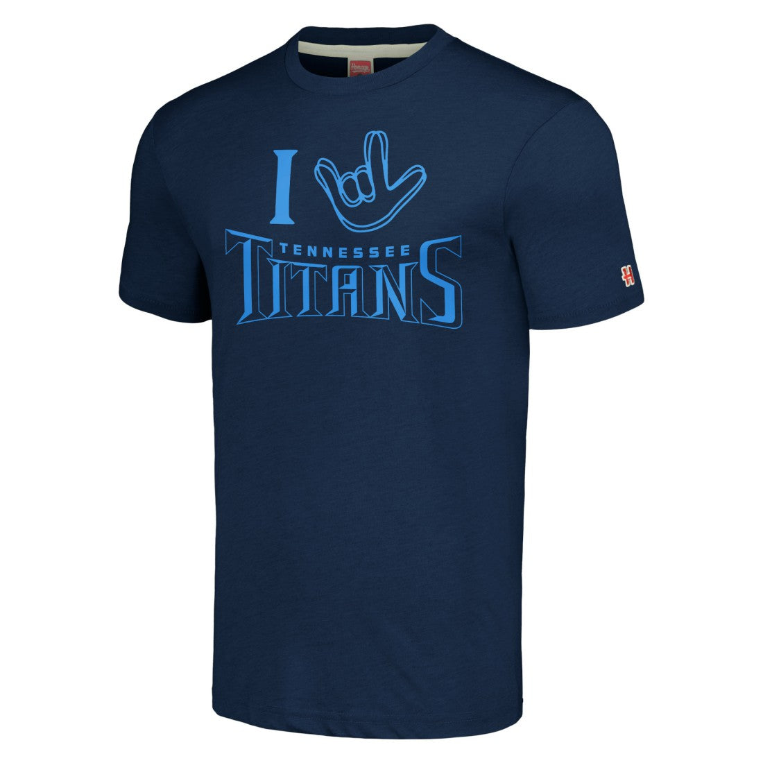 Homage Unisex The NFL ASL Collection by Love Sign Tri-Blend T-Shirt - Tennessee Titans