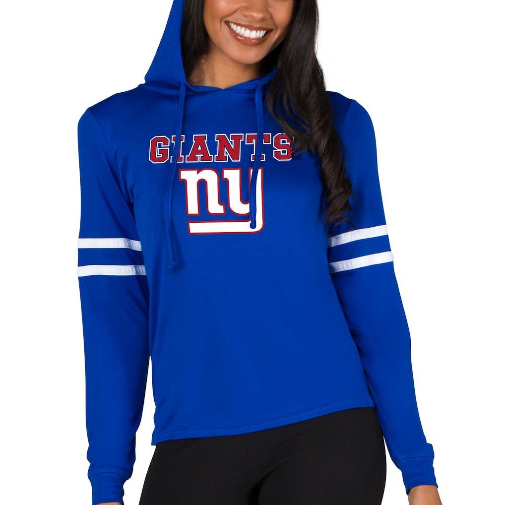 Concepts Sport Women's Marathon Lightweight Lounge Pullover Hoodie - New York Giants