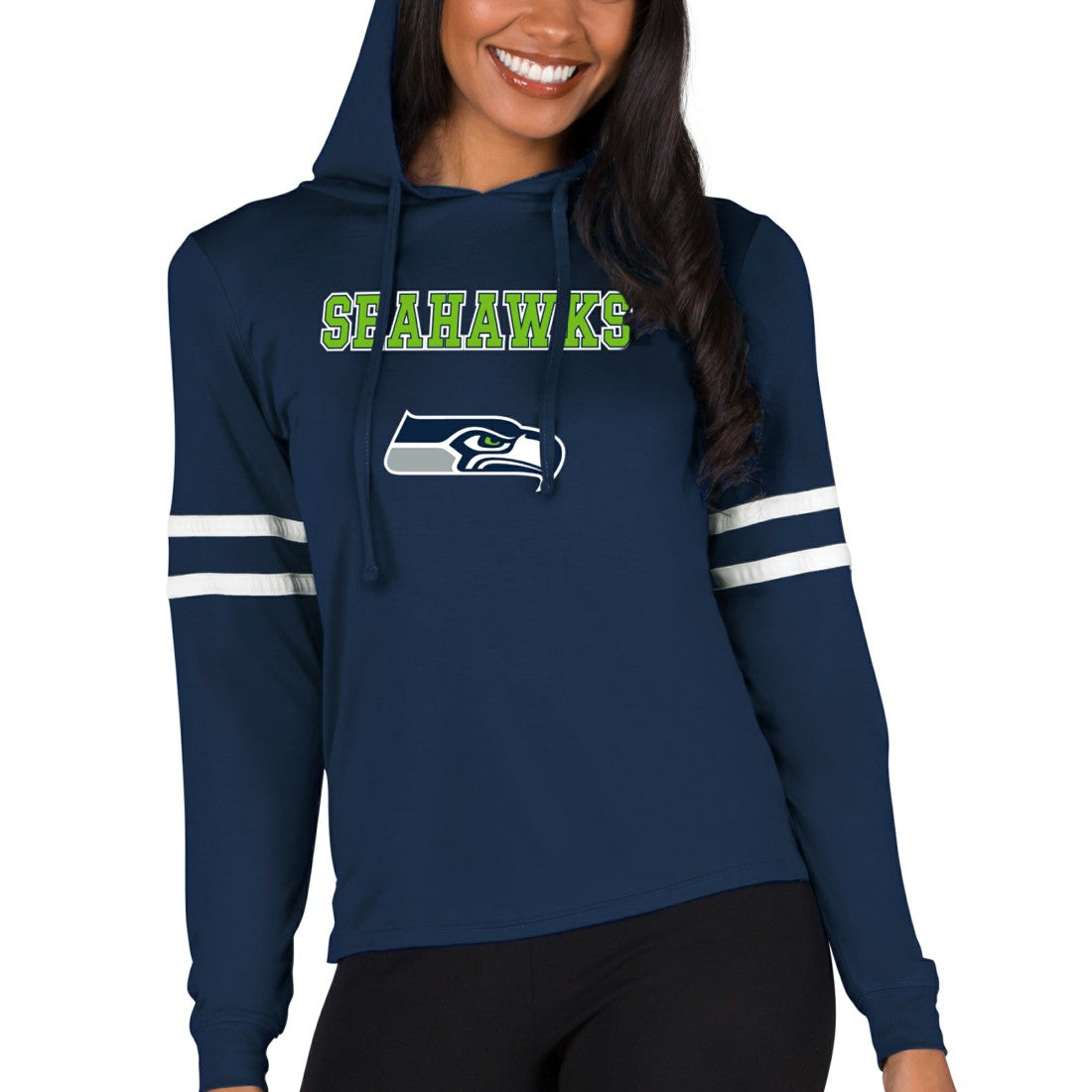 Concepts Sport Women's Marathon Lightweight Lounge Pullover Hoodie - Seattle Seahawks