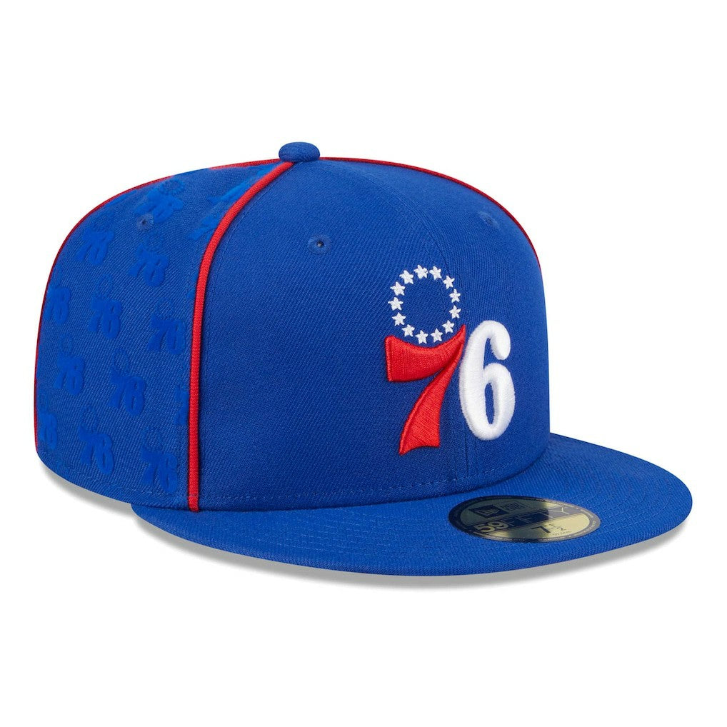 NBA Philadelphia 76ers Piped & Flocked 59Fifty Fitted Hat