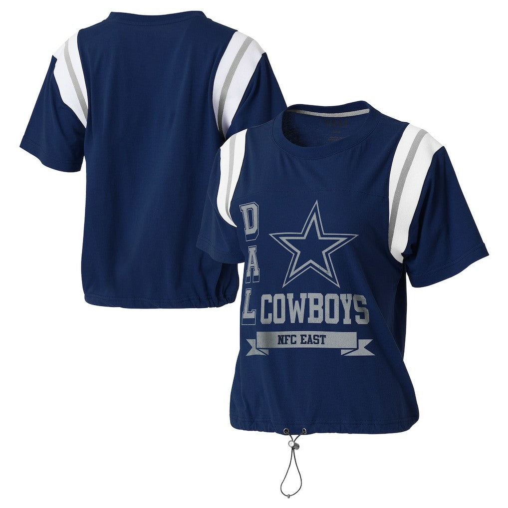 WEAR by Erin Andrews Women's Cinched Colorblock T-Shirt - Dallas Cowboys