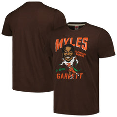 Myles Garrett  Homage Unisex Caricature Player Tri-Blend T-Shirt - Cleveland Browns