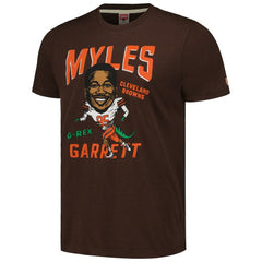 Myles Garrett  Homage Unisex Caricature Player Tri-Blend T-Shirt - Cleveland Browns