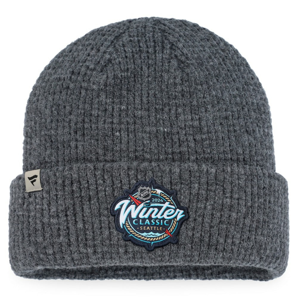 NHL Charcoal Vegas Golden Knights Fanatics 2024 NHL Winter Classic Fisherman Cuffed Knit Hat