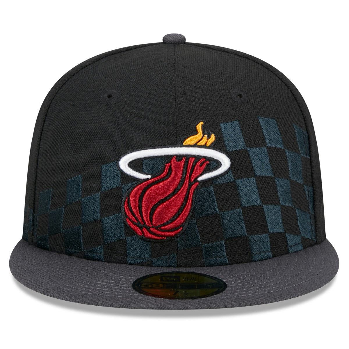 NBA Miami Heat Rally Drive Checkerboard 59FIFTY Crown Fitted Hat