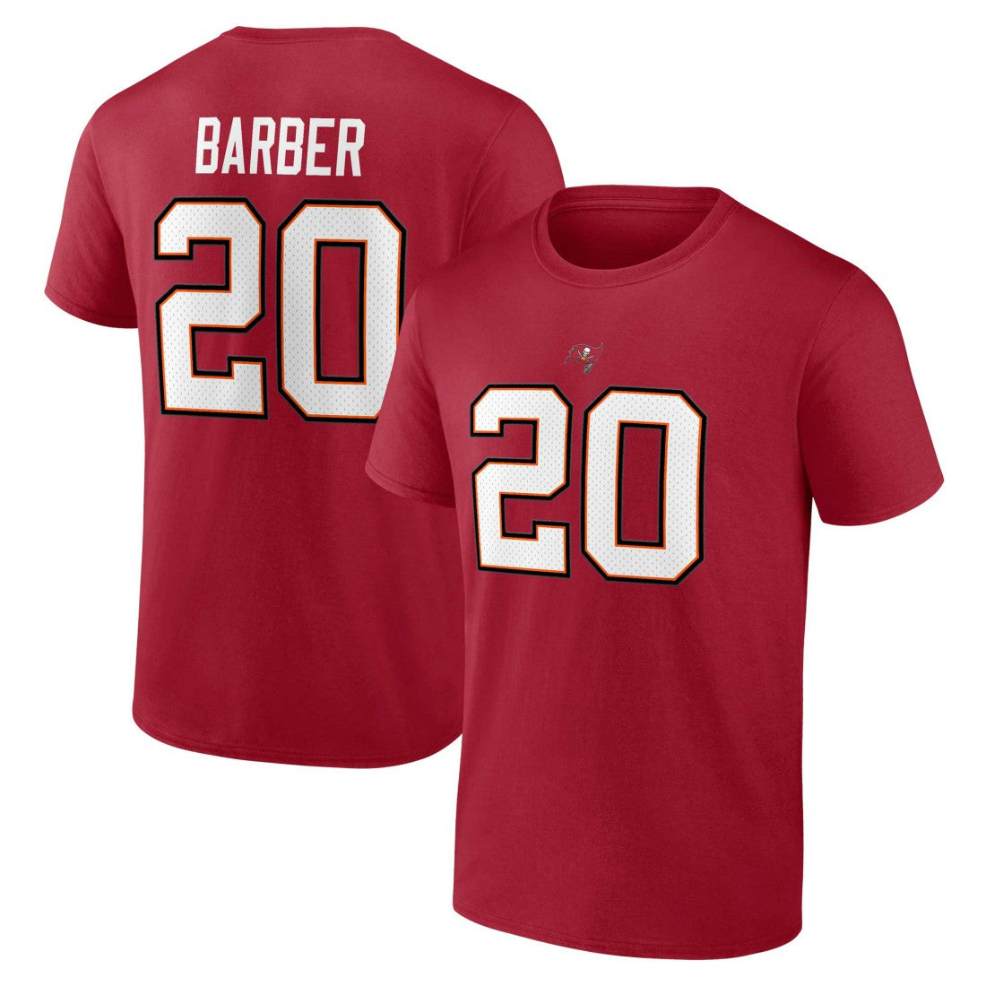 Ronde Barber  Retired Player Icon Name & Number T-Shirt - Tampa Bay Buccaneers