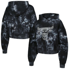 NBA Chicago Bulls The Wild Collective Women's Tie-Dye Cropped Pullover Hoodie