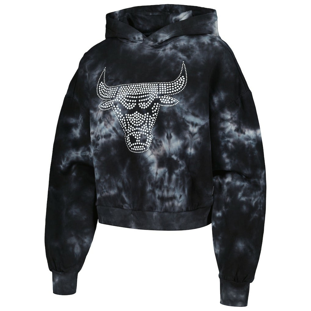 NBA Chicago Bulls The Wild Collective Women's Tie-Dye Cropped Pullover Hoodie