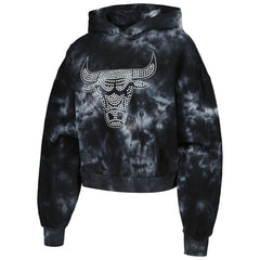 NBA Chicago Bulls The Wild Collective Women's Tie-Dye Cropped Pullover Hoodie