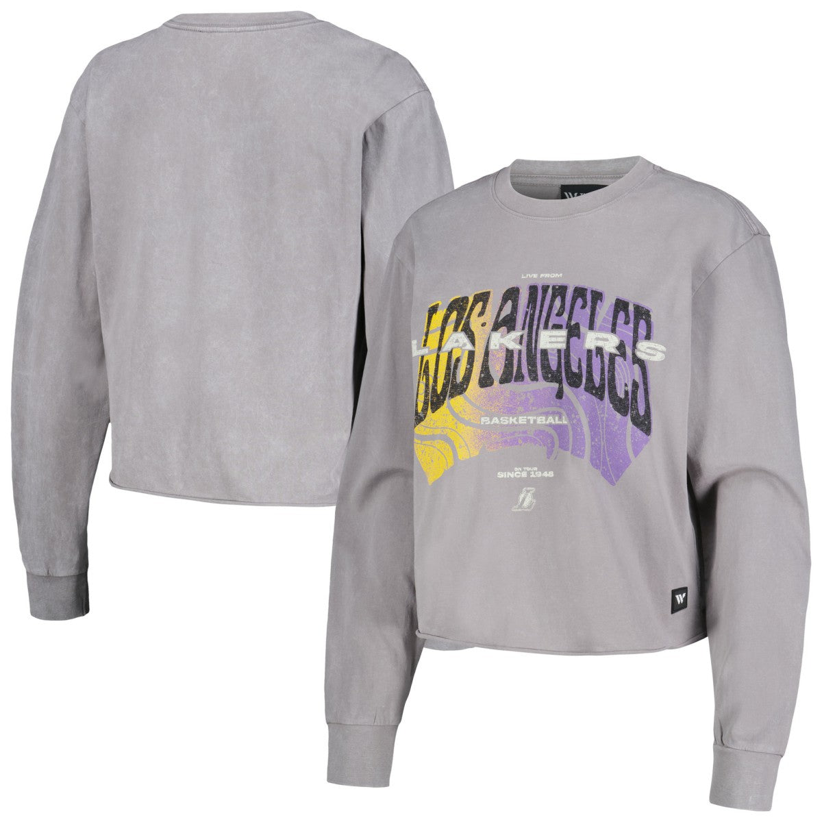 NBA Los Angeles Lakers The Wild Collective Women's Band Cropped Long Sleeve T-Shirt
