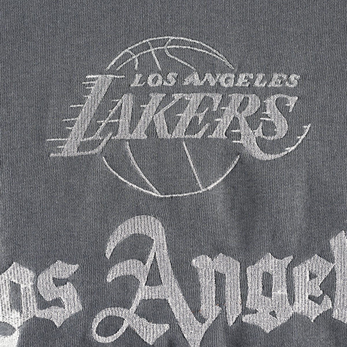 NBA Los Angeles Lakers The Wild Collective Women's Embroidered Fleece Raglan Short Sleeve Pullover Sweatshirt