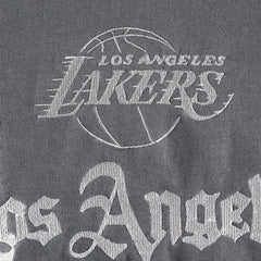 NBA Los Angeles Lakers The Wild Collective Women's Embroidered Fleece Raglan Short Sleeve Pullover Sweatshirt