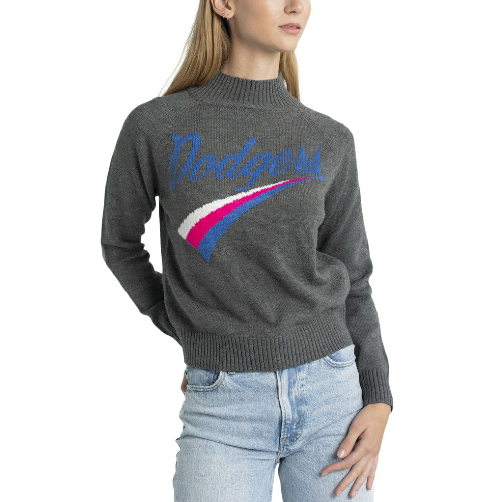 MLB Los Angeles Dodgers Lusso Women's Serena Raglan Pullover Sweater