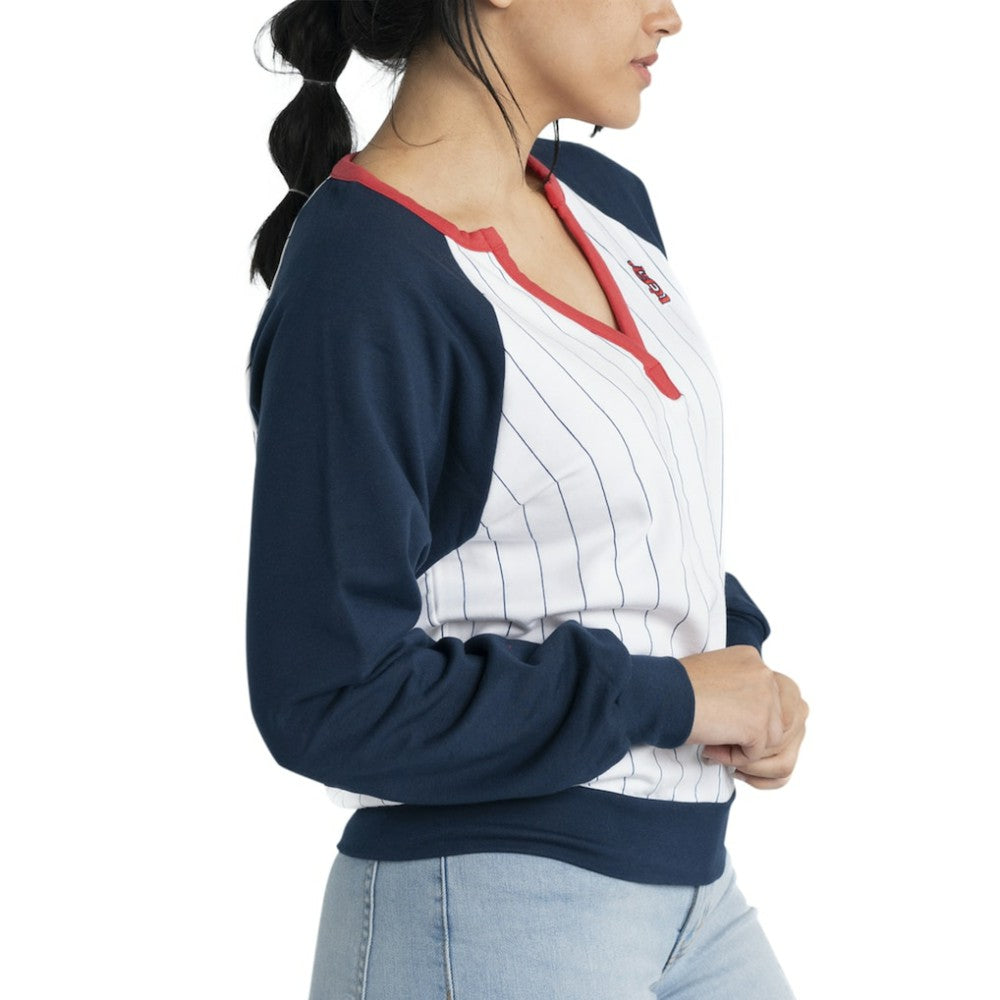 MLB St. Louis Cardinals Lusso Women's Mack Fleece V-Neck Pullover Top