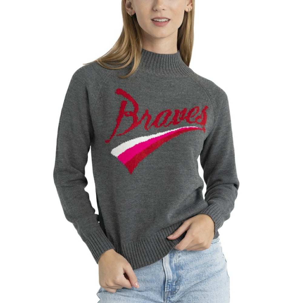 MLB Atlanta Braves Lusso Women's Serena Raglan Pullover Sweater