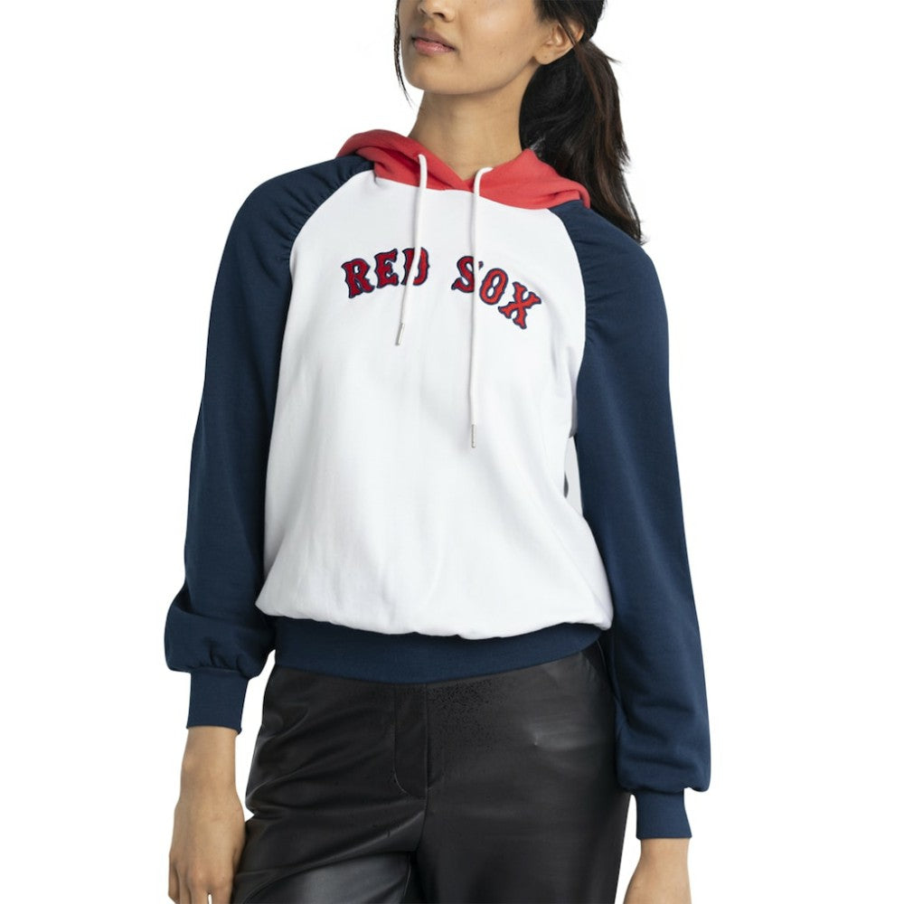 MLB Boston Red Sox Lusso Women's Marlowe Tri-Blend Raglan Pullover Hoodie