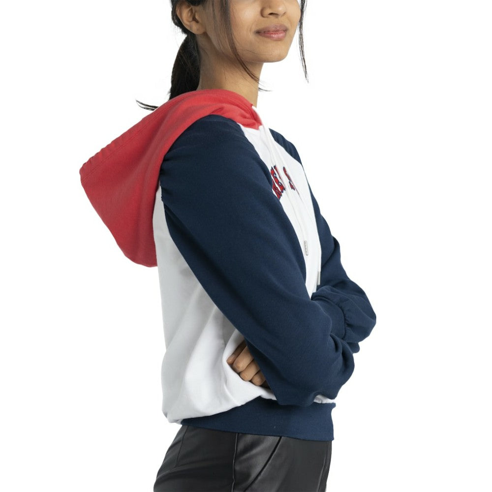MLB Boston Red Sox Lusso Women's Marlowe Tri-Blend Raglan Pullover Hoodie
