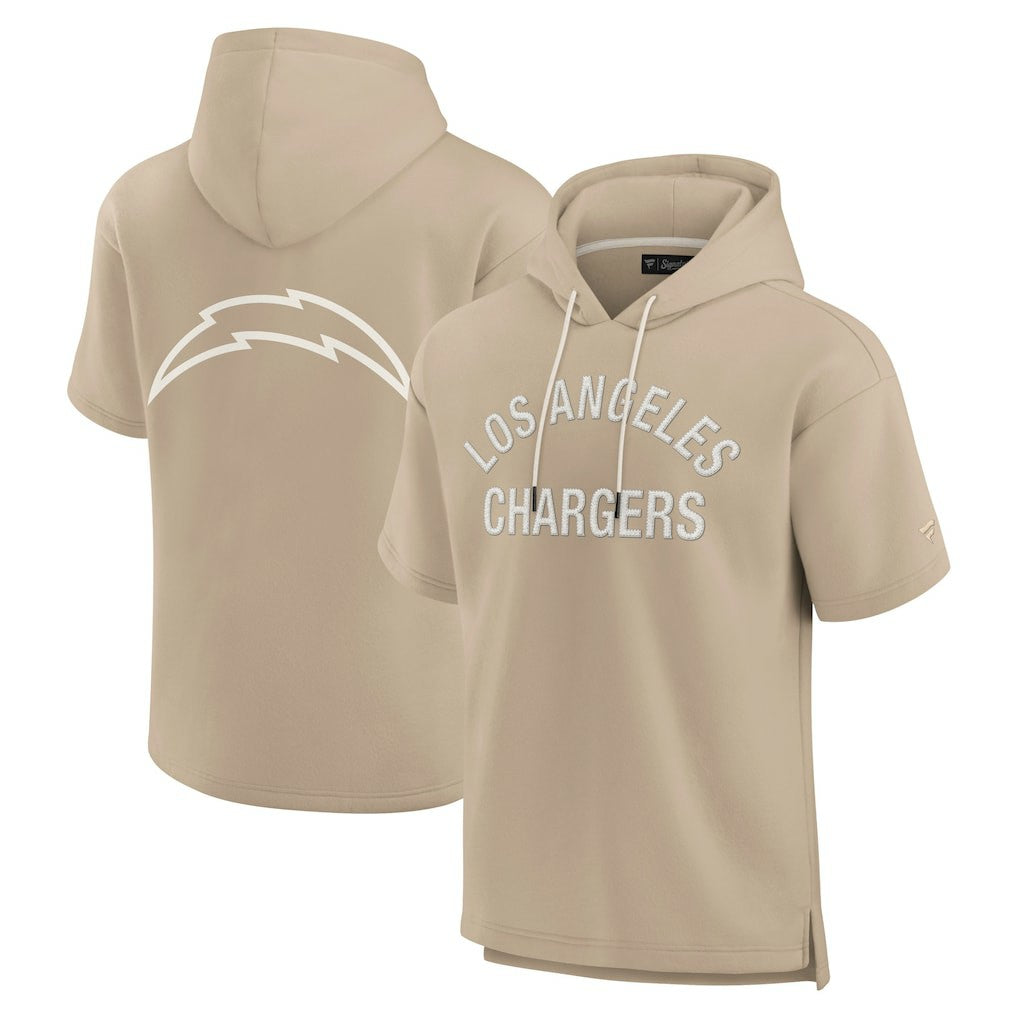 Unisex Elements Super Soft Fleece Short Sleeve Pullover Hoodie - Los Angeles Chargers