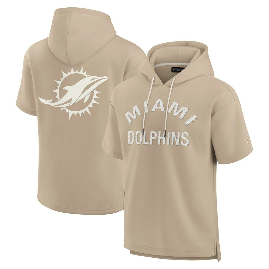 Unisex Elements Super Soft Fleece Short Sleeve Pullover Hoodie - Miami Dolphins