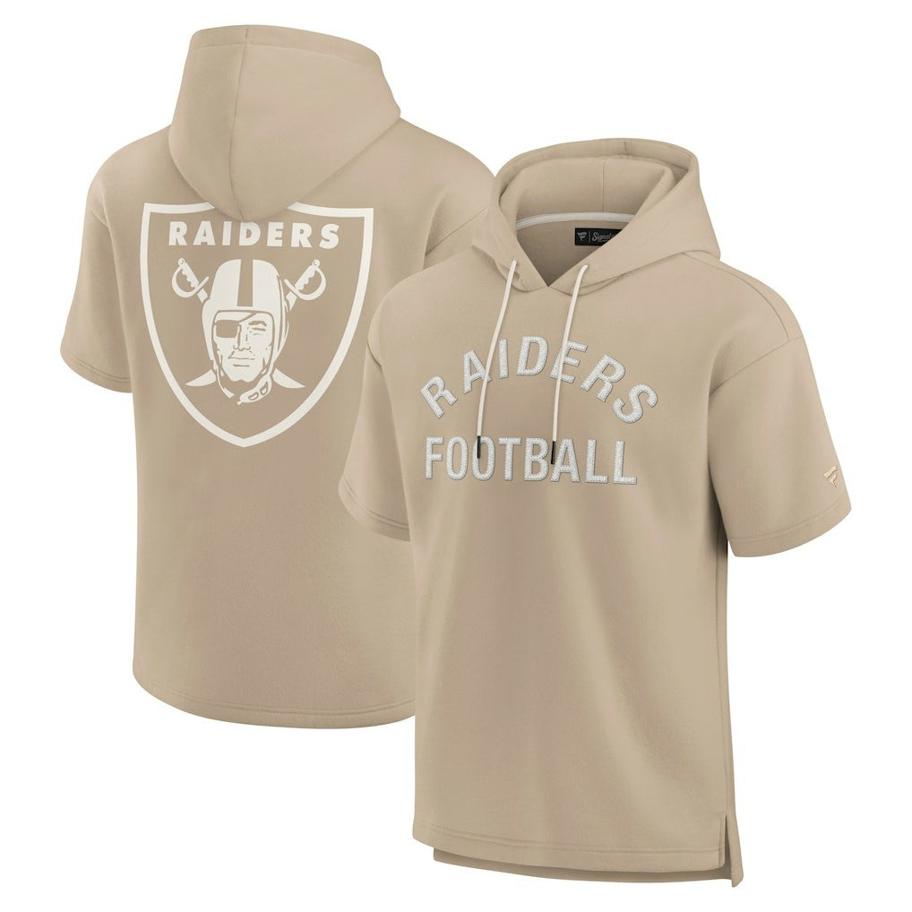 Unisex Elements Super Soft Fleece Short Sleeve Pullover Hoodie - Las Vegas Raiders