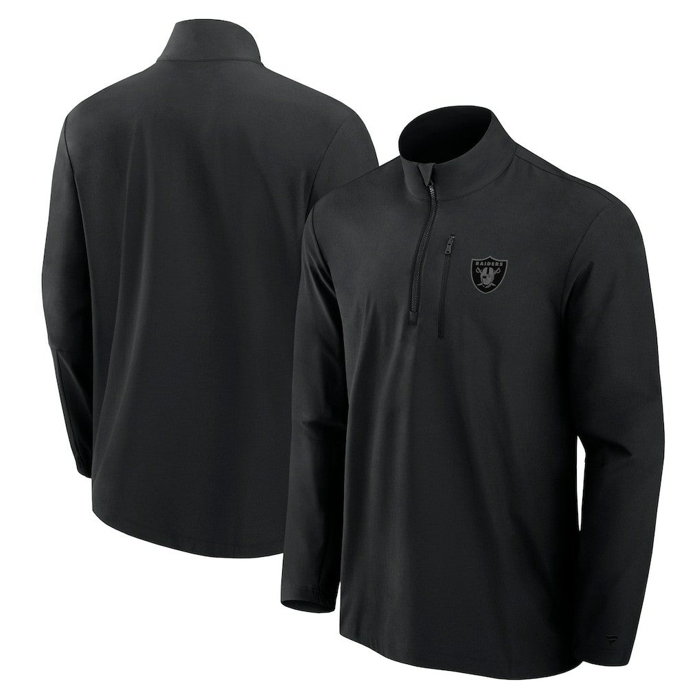 Front Office Micro Tonal Quarter-Zip Pullover - Las Vegas Raiders