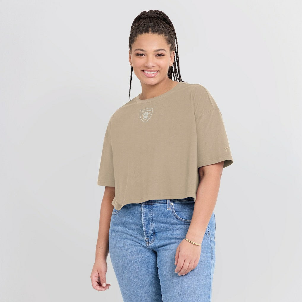 Women's Elements Super Soft Boxy Cropped T-Shirt - Las Vegas Raiders