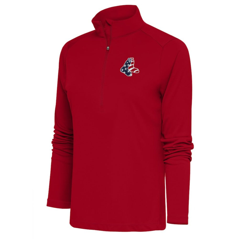 MLB Boston Red Sox Antigua Women's Patriotic Tribute Half-Zip Pullover Top