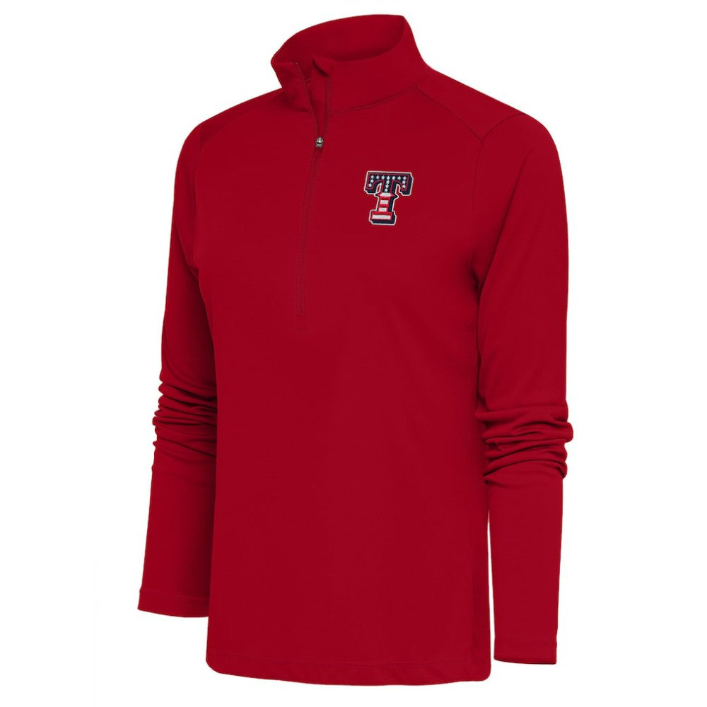 MLB Texas Rangers Antigua Women's Patriotic Tribute Half-Zip Pullover Top