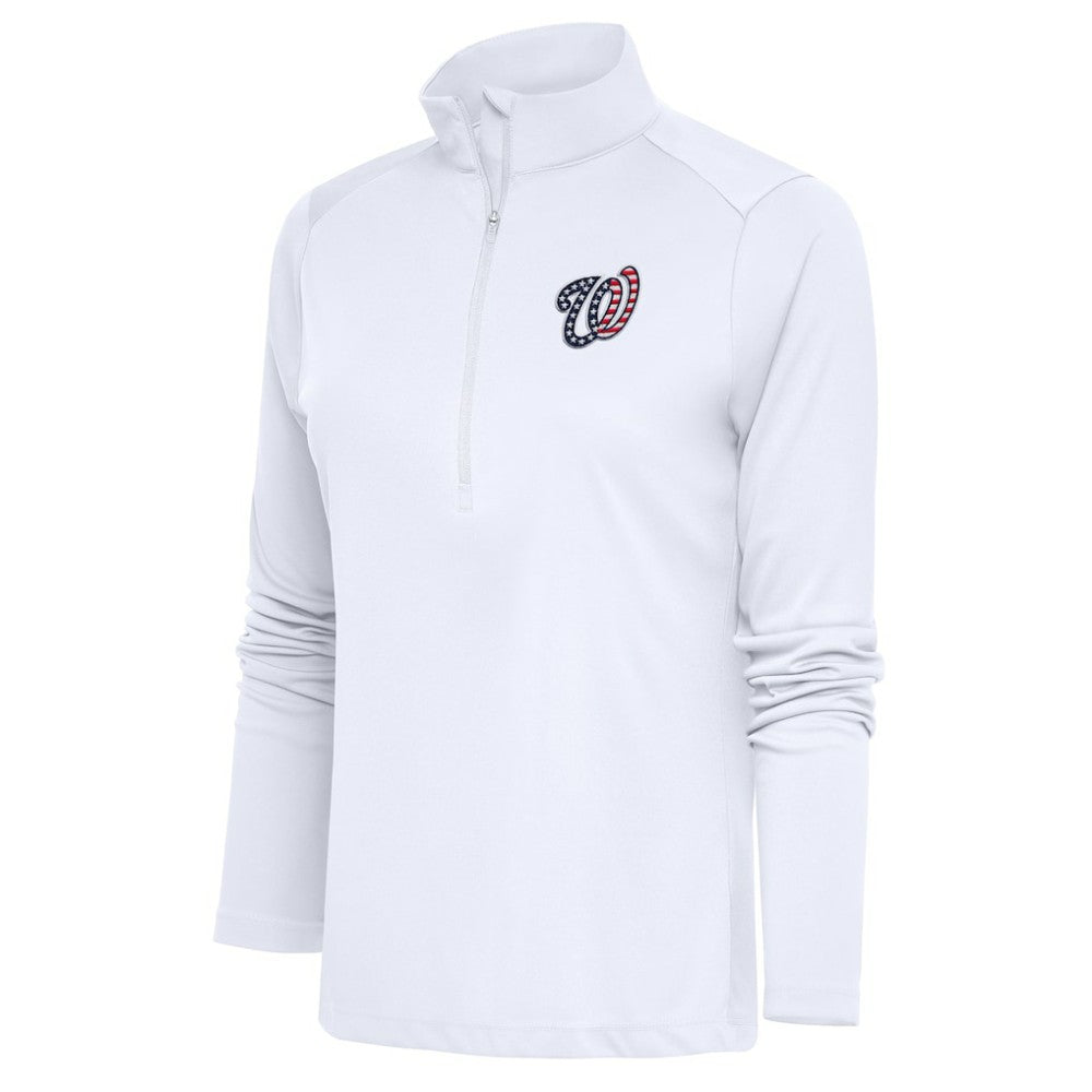 MLB Washington Nationals Antigua Women's Patriotic Tribute Half-Zip Pullover Top