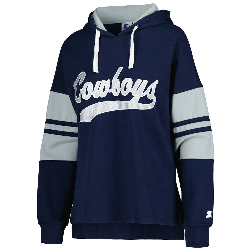 Starter Women's Bump And Run Long Sleeve Hoodie T-Shirt - Dallas Cowboys