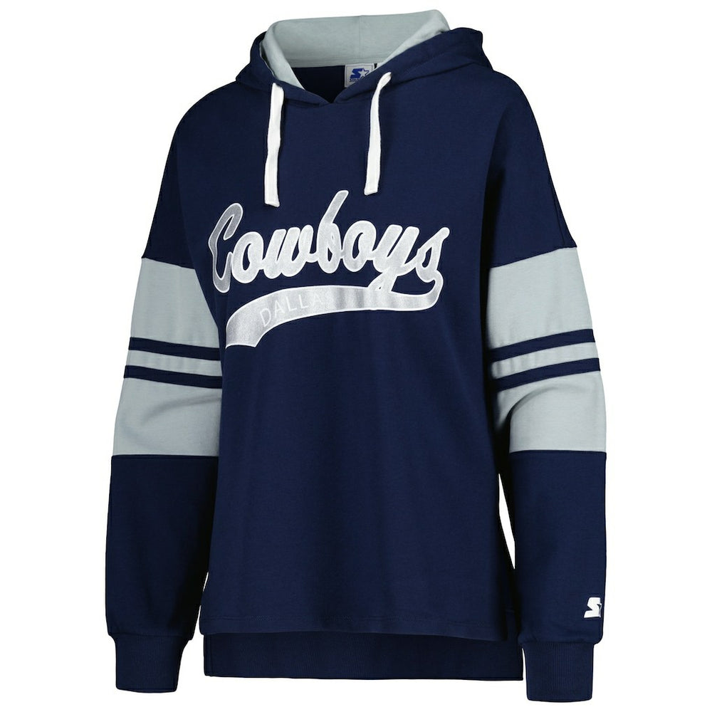 Starter Women's Bump And Run Long Sleeve Hoodie T-Shirt - Dallas Cowboys
