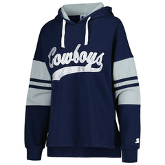 Starter Women's Bump And Run Long Sleeve Hoodie T-Shirt - Dallas Cowboys