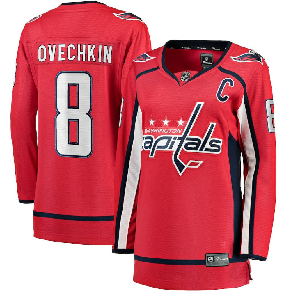 NHL Red Alexander Ovechkin Washington Capitals Fanatics Women's Captain Patch Home Breakaway Player Jersey