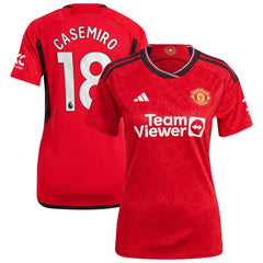 Casemiro Manchester United Women's 2023/24 Home Replica Player Jersey - Adidas Red