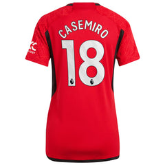 Casemiro Manchester United Women's 2023/24 Home Replica Player Jersey - Adidas Red