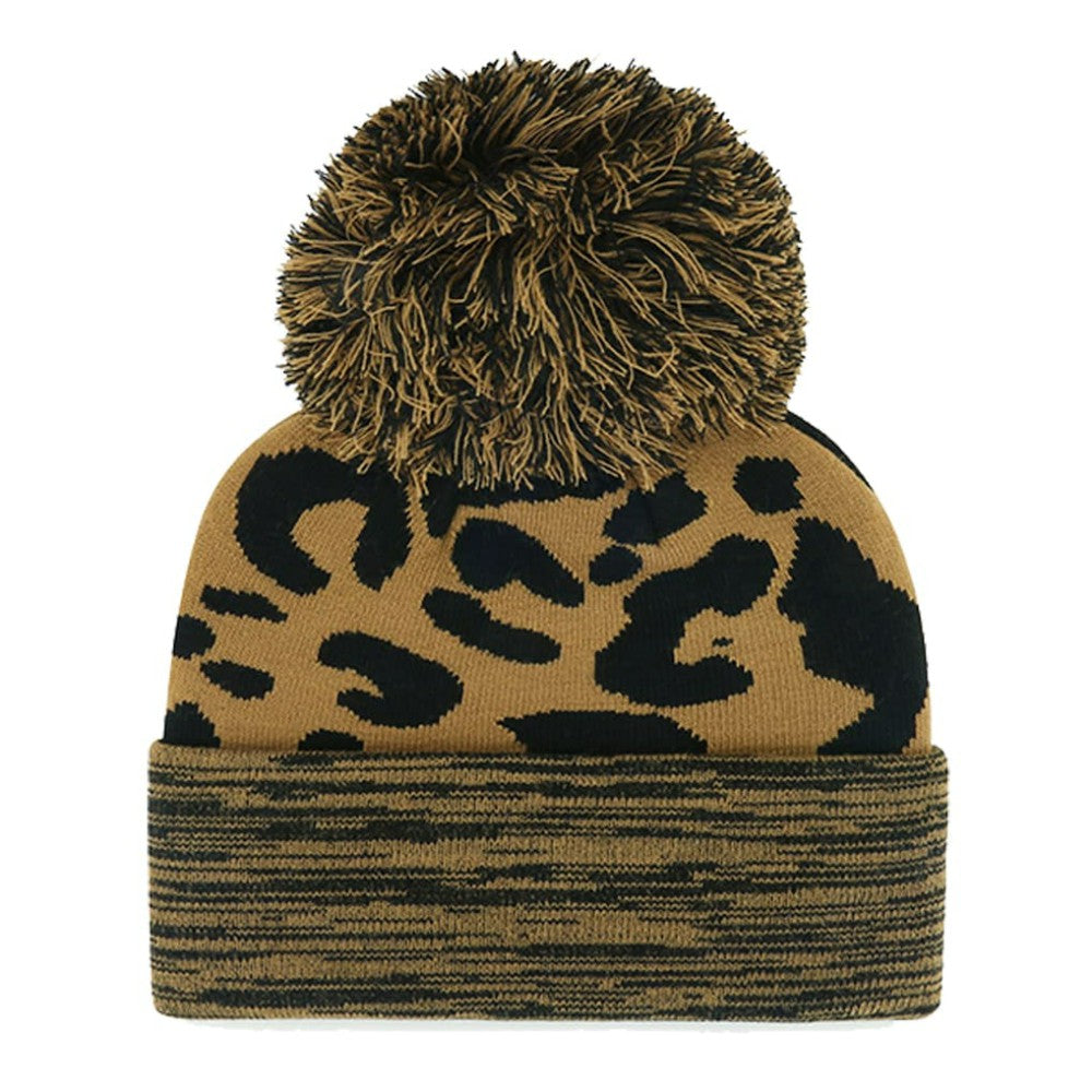 MLB Washington Nationals '47 Women's Leopard Rosette Cuffed Knit Hat with Pom