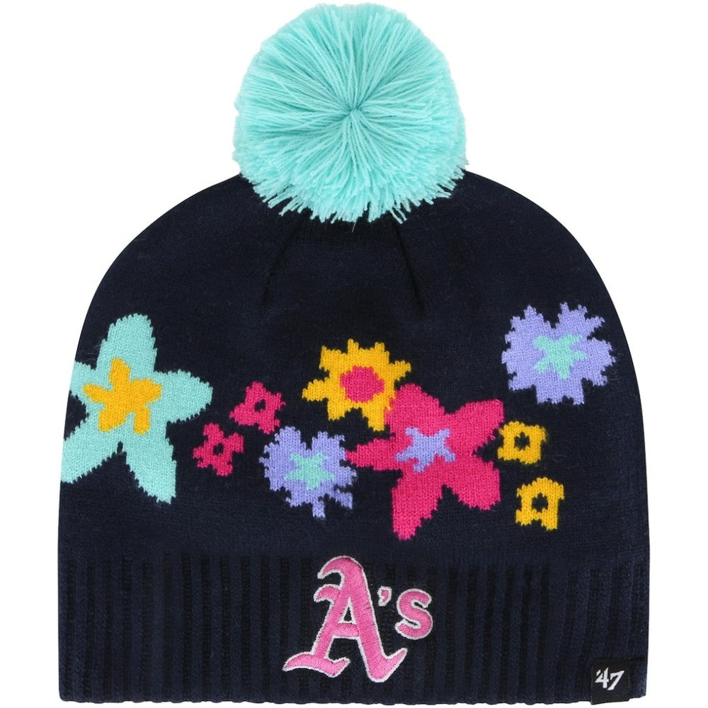 MLB Athletics '47 Girls Youth Buttercup Knit Beanie with Pom