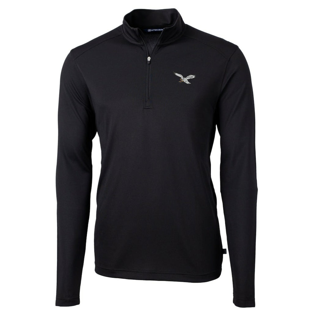 Cutter & Buck Gridiron Classics Big & Tall Virtue Eco Pique Recycled Quarter-Zip Pullover Top - Philadelphia Eagles